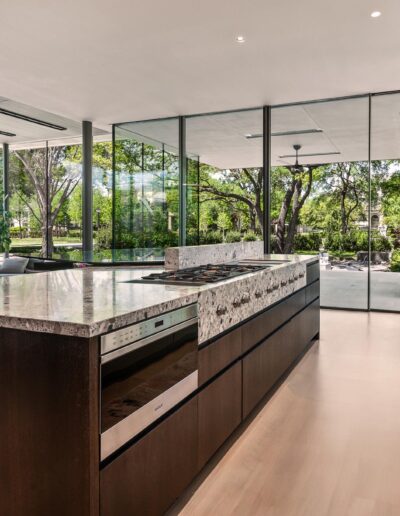 Modern kitchen with dark cabinets