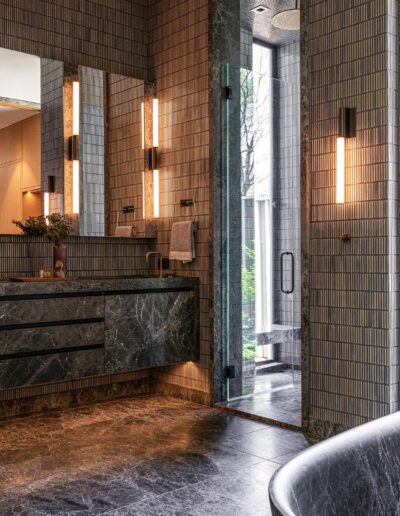 Modern marble bathroom design